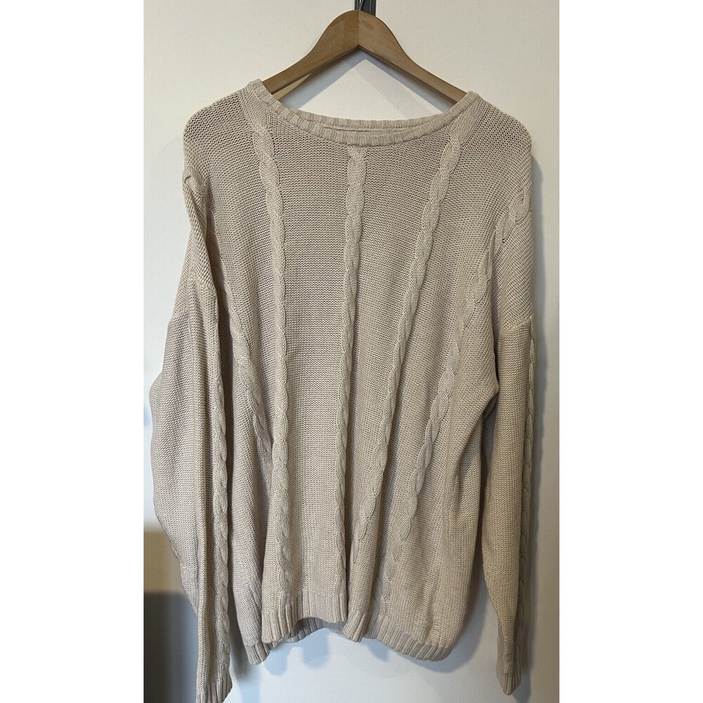 Nuuds Cream Cable Knit Men’s Sweater Size Small